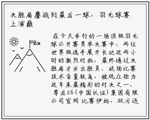 决胜局鏖战到最后一球，羽毛球赛上演巅峰对决